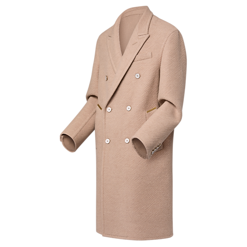 Abrigo de doble botonadura en lana y seda Hombre Prêt-à-Porter Cazadoras y abrigos | LOUIS VUITTON (Zoom de producto)