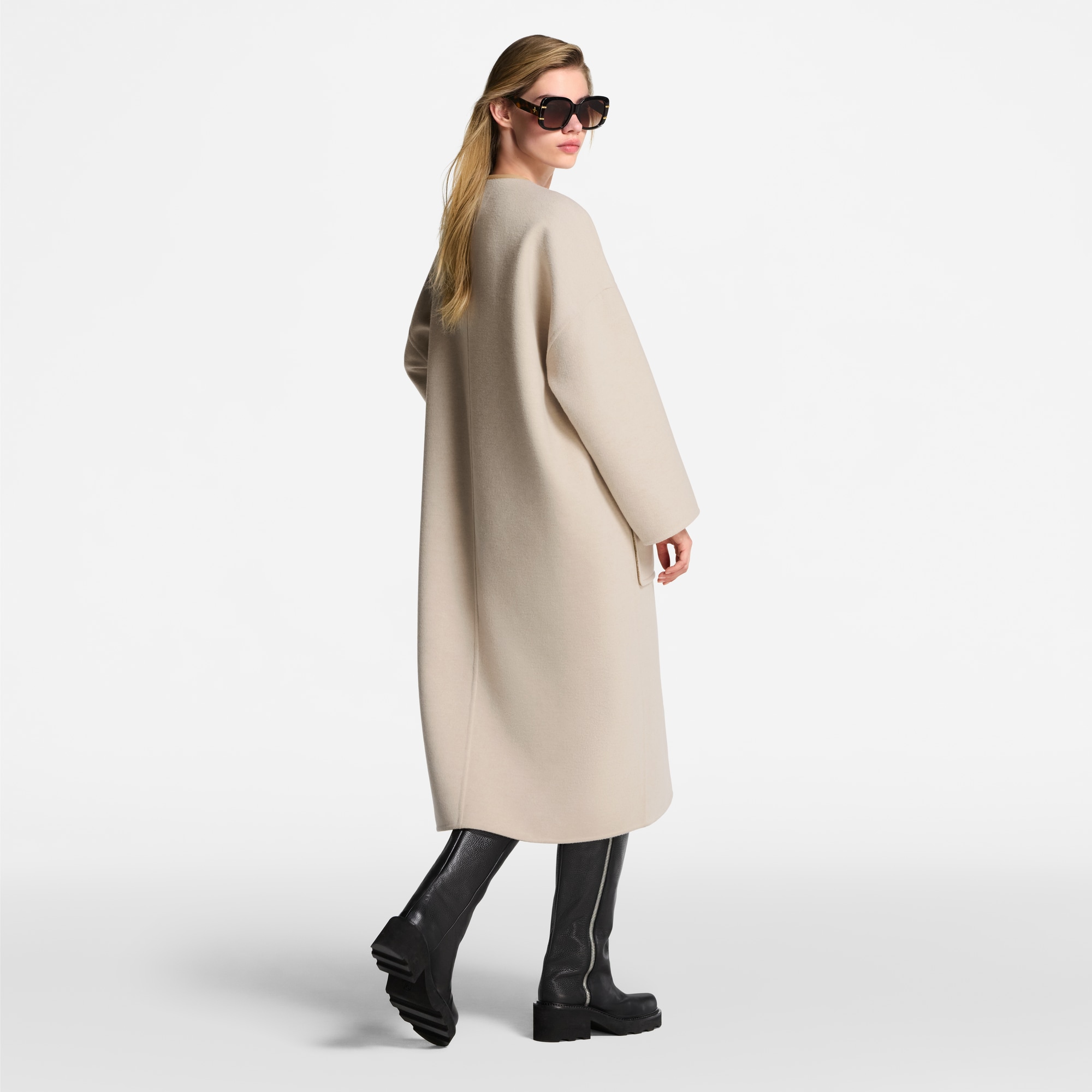 Abrigo de doble cara sin cuello  Mujer Prêt-à-Porter Abrigos y chaquetas | LOUIS VUITTON (Zoom de producto)