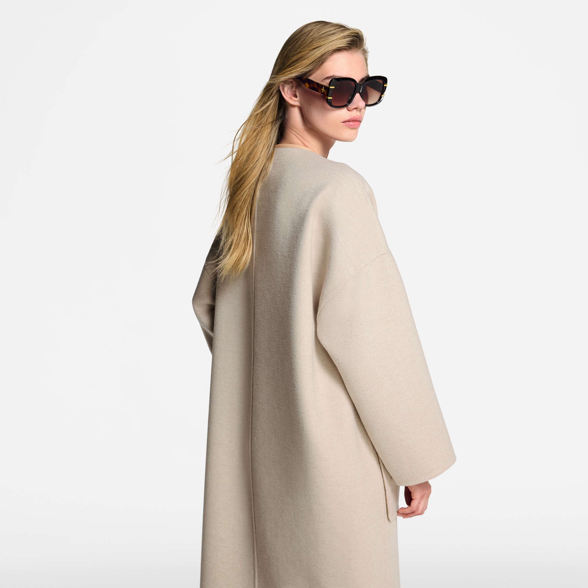 Abrigo de doble cara sin cuello  Mujer Prêt-à-Porter Abrigos y chaquetas | LOUIS VUITTON (Zoom de producto)