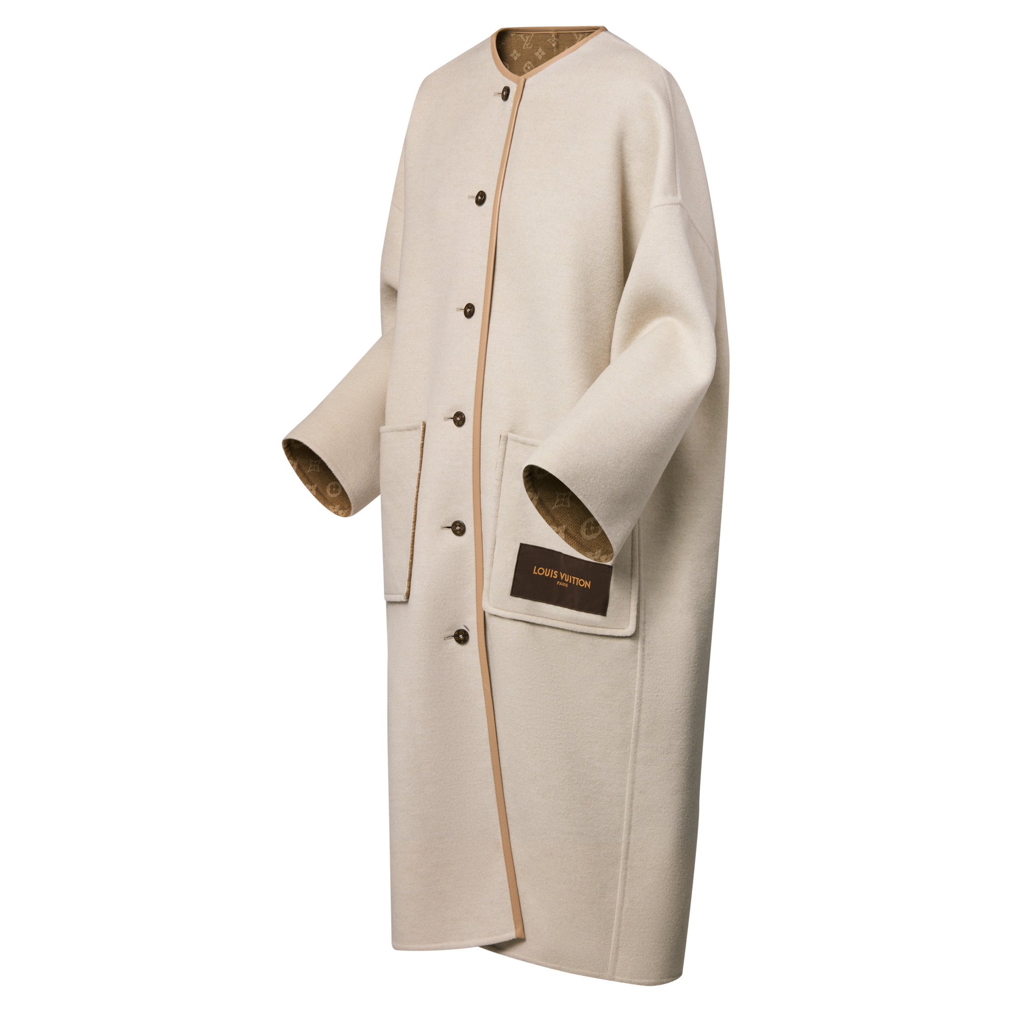 Abrigo de doble cara sin cuello  Mujer Prêt-à-Porter Abrigos y chaquetas | LOUIS VUITTON (Zoom de producto)