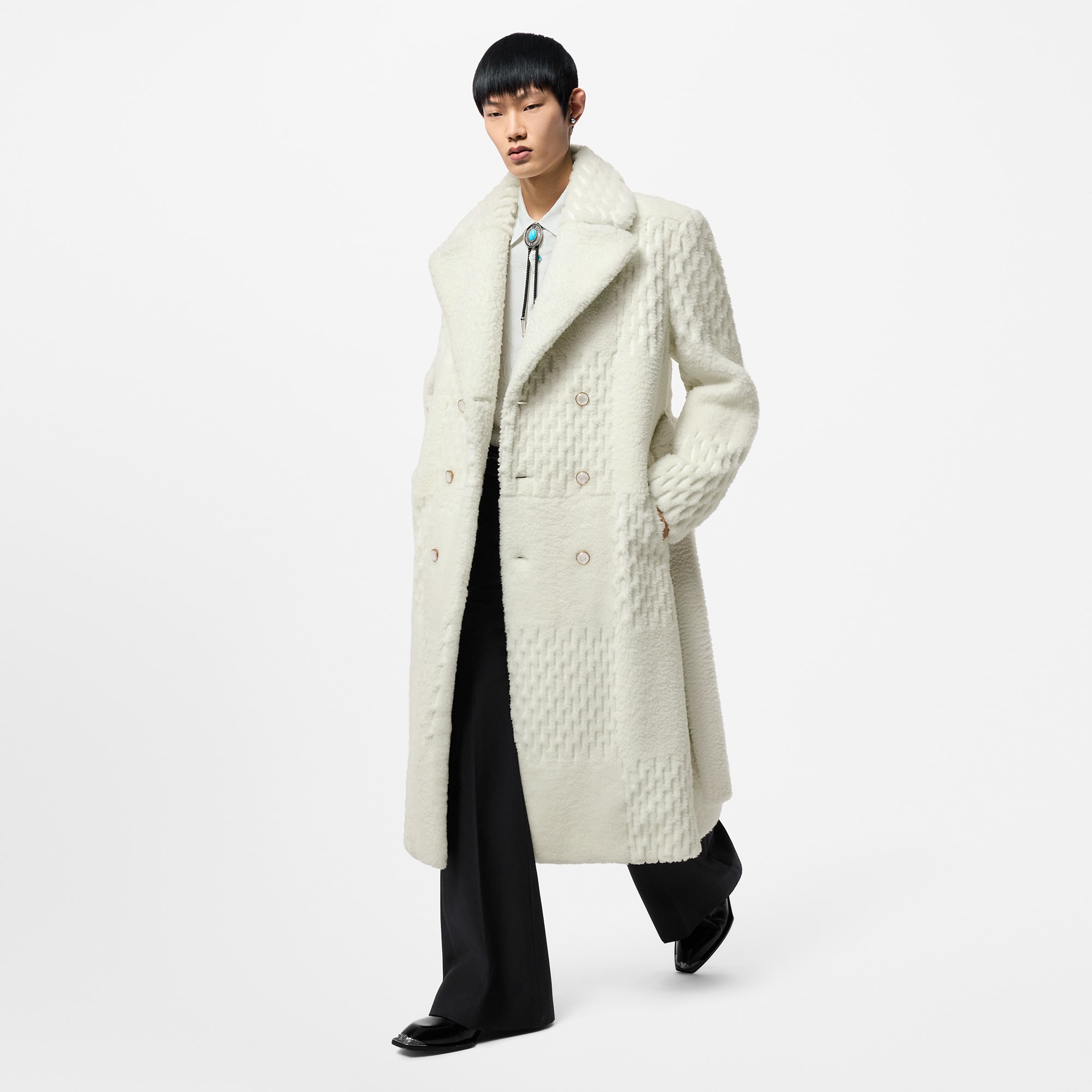 Abrigo de lana de oveja con cinturón (Bajo pedido)  Hombre Prêt-à-Porter Cazadoras y abrigos | LOUIS VUITTON (Zoom de producto)