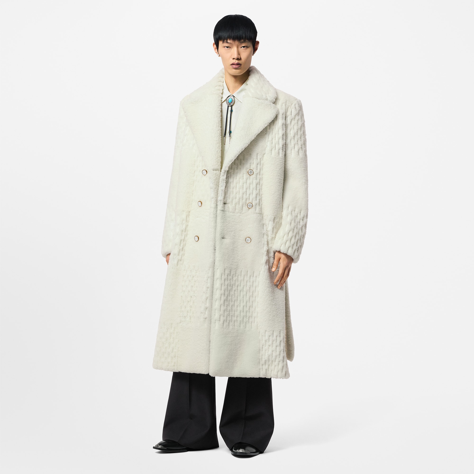 Abrigo de lana de oveja con cinturón (Bajo pedido)  Hombre Prêt-à-Porter Cazadoras y abrigos | LOUIS VUITTON (Zoom de producto)
