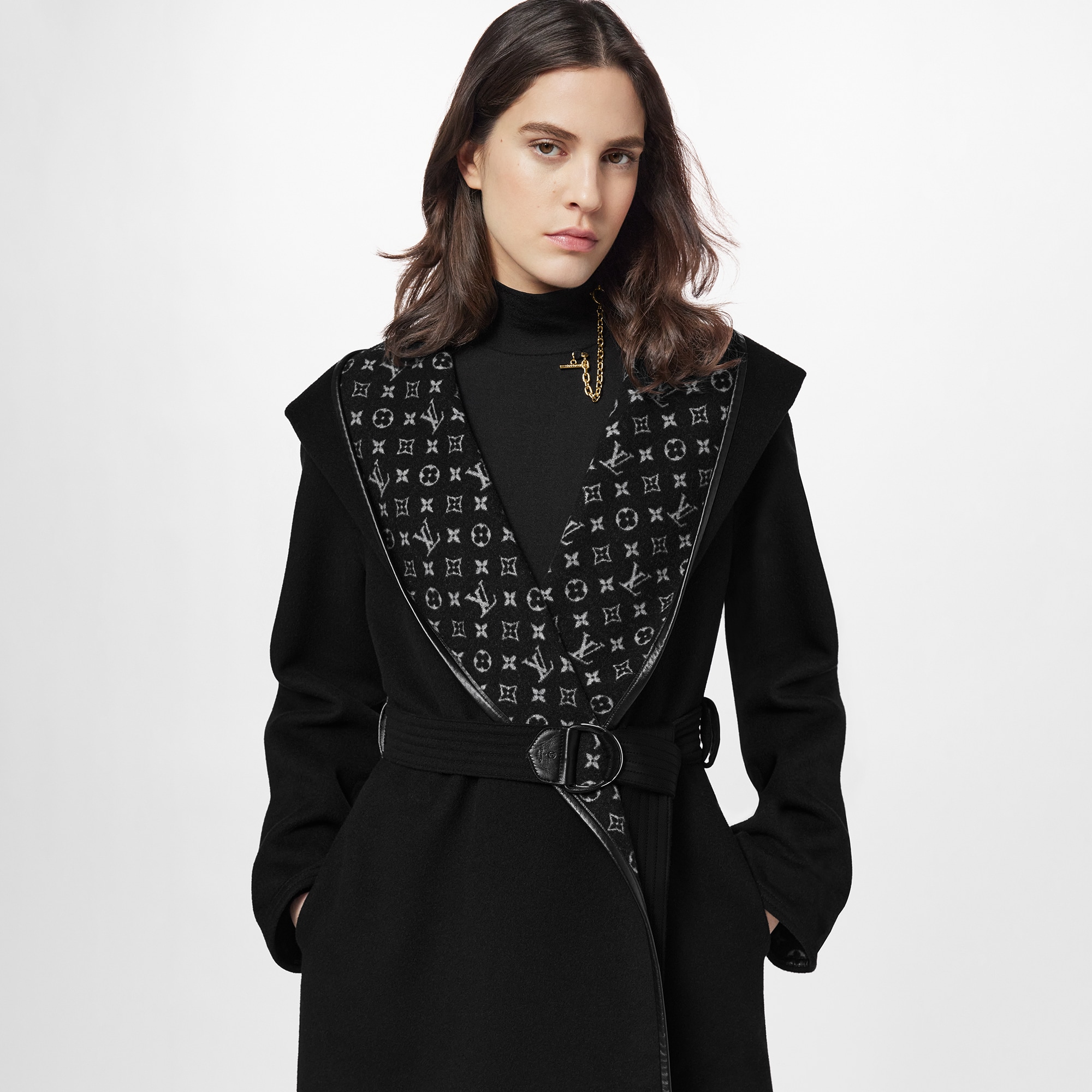 Abrigo envolvente con capucha  Mujer Prêt-à-Porter Abrigos y chaquetas | LOUIS VUITTON (Zoom de producto)
