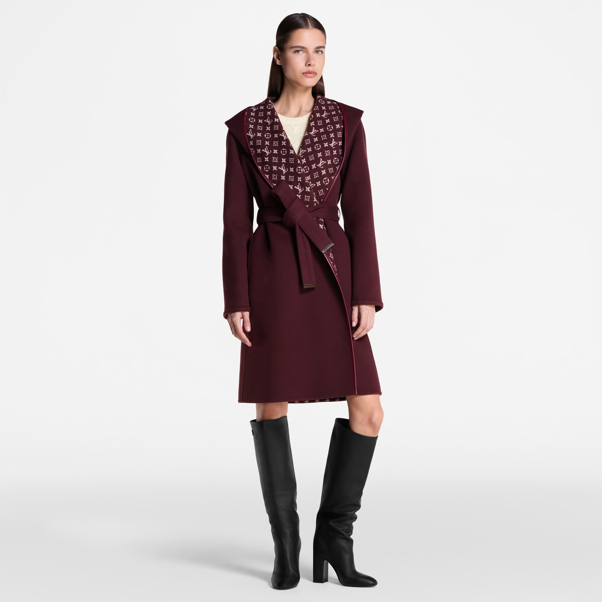 Abrigo largo envolvente con capucha  Mujer Prêt-à-Porter Abrigos y chaquetas | LOUIS VUITTON (Zoom de producto)
