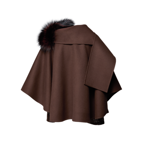 Abrigo tipo capa con cuello de pelo Mujer Prêt-à-Porter Abrigos y chaquetas | LOUIS VUITTON (Zoom de producto)