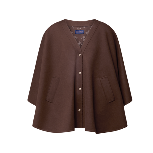 Abrigo tipo capa con cuello de pelo Mujer Prêt-à-Porter Abrigos y chaquetas | LOUIS VUITTON (Zoom de producto)
