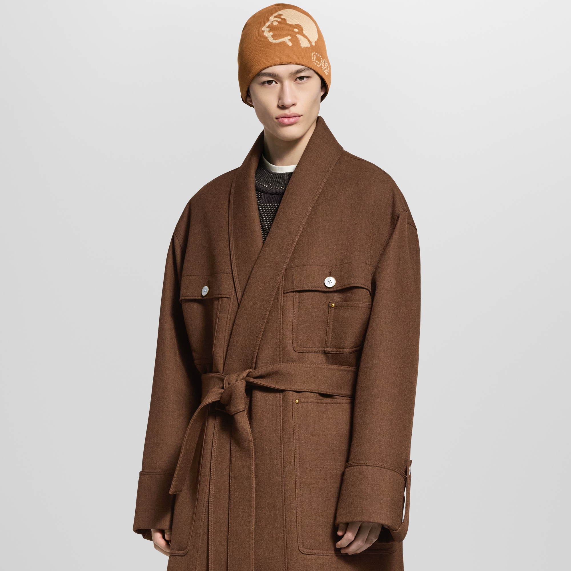 Abrigo utilitario de botonadura sencilla tipo kimono  Hombre Prêt-à-Porter Cazadoras y abrigos | LOUIS VUITTON (Zoom de producto)