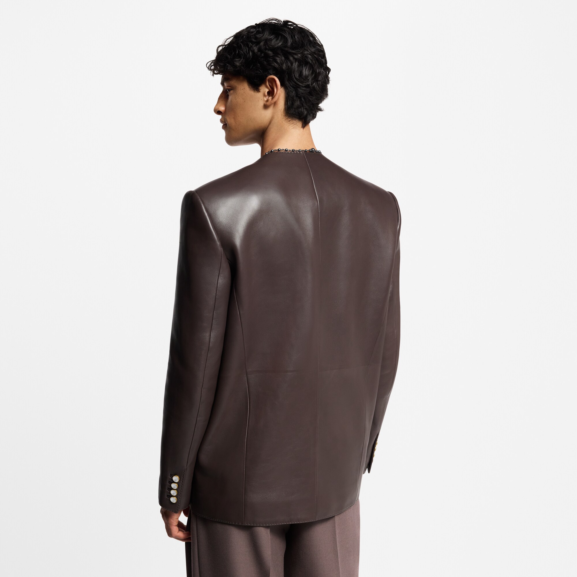 Americana de piel sin cuello  Hombre Prêt-à-Porter Americanas y chaquetas | LOUIS VUITTON (Zoom de producto)