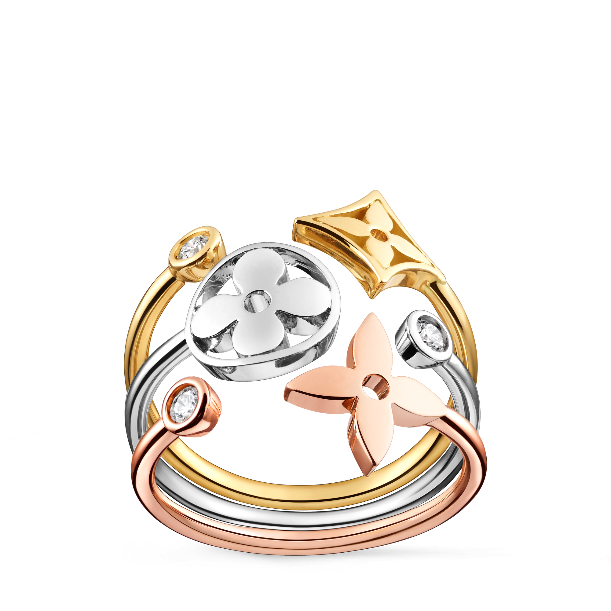 Anillo Blossom de triple oro y diamantes  Joyería Categorías Joyería | LOUIS VUITTON (Zoom de producto)