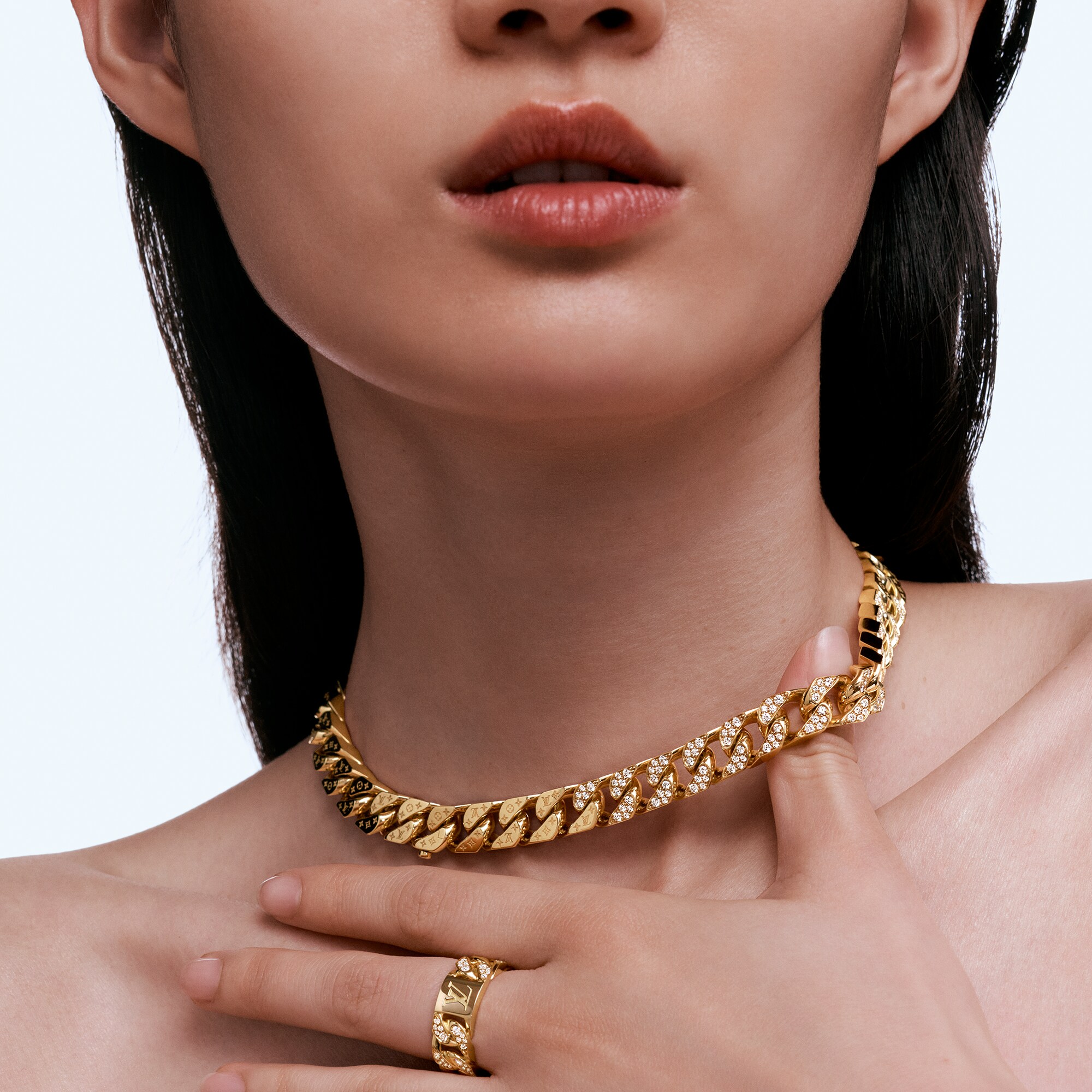Anillo Cuban Chain de oro amarillo y diamantes  Les Extraordinaires Joyería Anillos | LOUIS VUITTON (Zoom de producto)