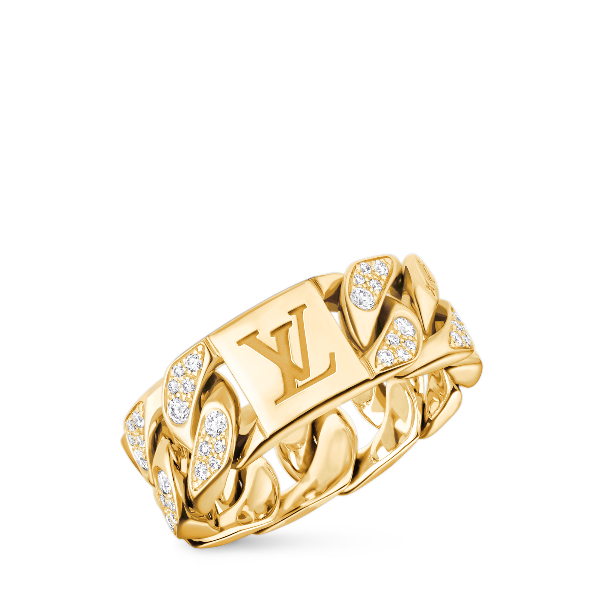 Anillo Cuban Chain de oro amarillo y diamantes  Les Extraordinaires Joyería Anillos | LOUIS VUITTON (Zoom de producto)