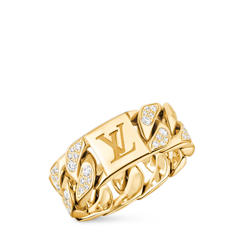 Anillo Cuban Chain de oro amarillo y diamantes Les Extraordinaires Joyería Anillos | LOUIS VUITTON (Zoom de producto)