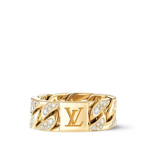 Anillo Cuban Chain de oro amarillo y diamantes Les Extraordinaires Joyería Anillos | LOUIS VUITTON (Zoom de producto)