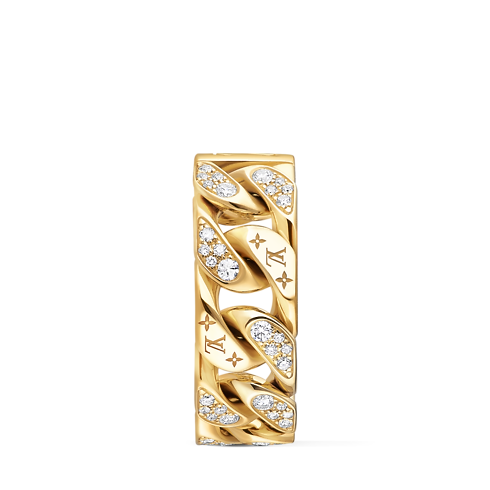 Anillo Cuban Chain de oro amarillo y diamantes Les Extraordinaires Joyería Anillos | LOUIS VUITTON (Zoom de producto)