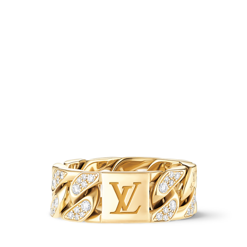 Anillo Cuban Chain de oro amarillo y diamantes Les Extraordinaires Joyería Anillos | LOUIS VUITTON (Zoom de producto)