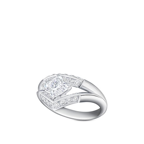 Anillo doble con pavé LV Diamonds, talla LV Monogram Star Joyería Colecciones LV Diamonds | LOUIS VUITTON (Zoom de producto)