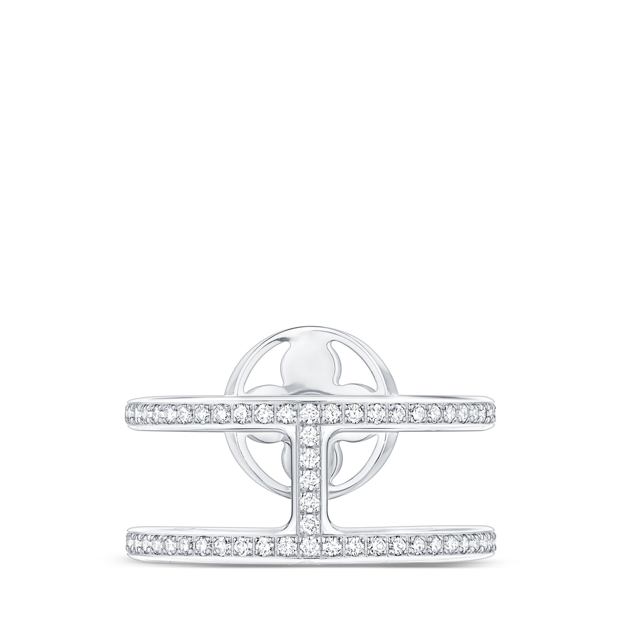 Anillo doble Idylle Blossom de oro blanco y diamantes  Joyería Categorías Joyería | LOUIS VUITTON (Zoom de producto)