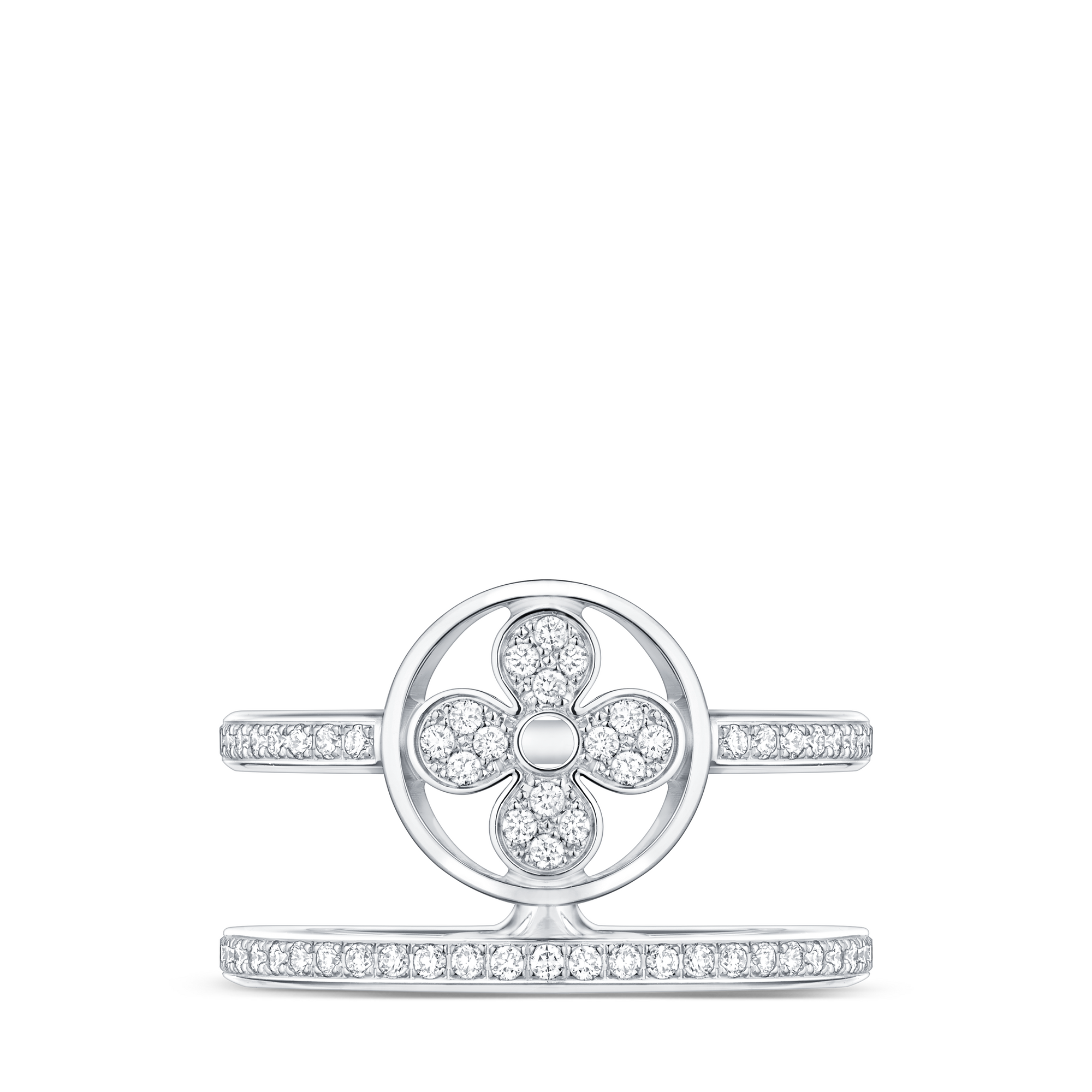 Anillo doble Idylle Blossom de oro blanco y diamantes  Joyería Categorías Joyería | LOUIS VUITTON (Zoom de producto)