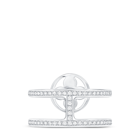 Anillo doble Idylle Blossom de oro blanco y diamantes Joyería Categorías Joyería | LOUIS VUITTON (Zoom de producto)