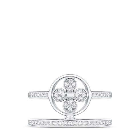 Anillo doble Idylle Blossom de oro blanco y diamantes Joyería Categorías Joyería | LOUIS VUITTON (Zoom de producto)