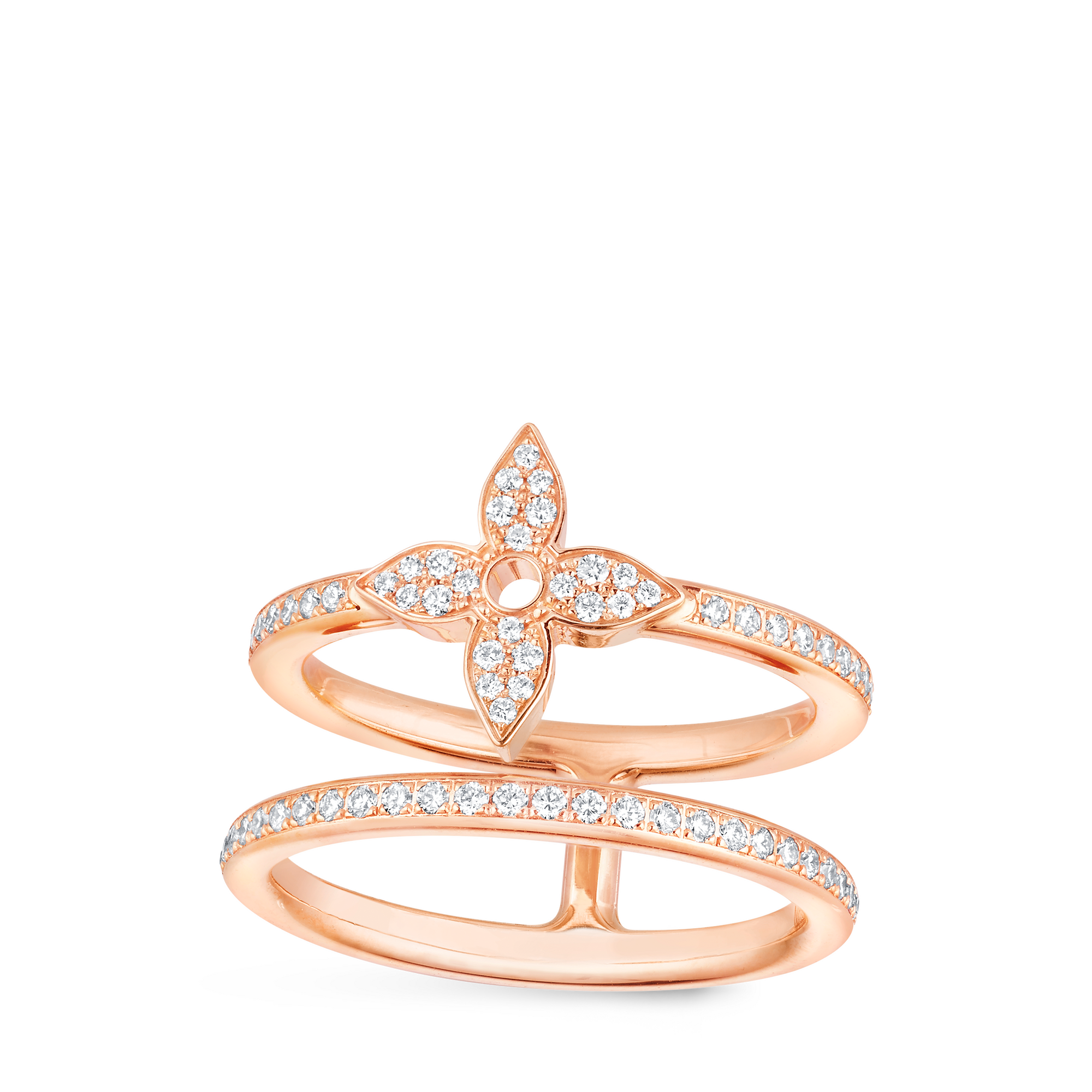 Anillo doble Idylle Blossom de oro rosa y diamantes  Joyería Categorías Joyería | LOUIS VUITTON (Zoom de producto)