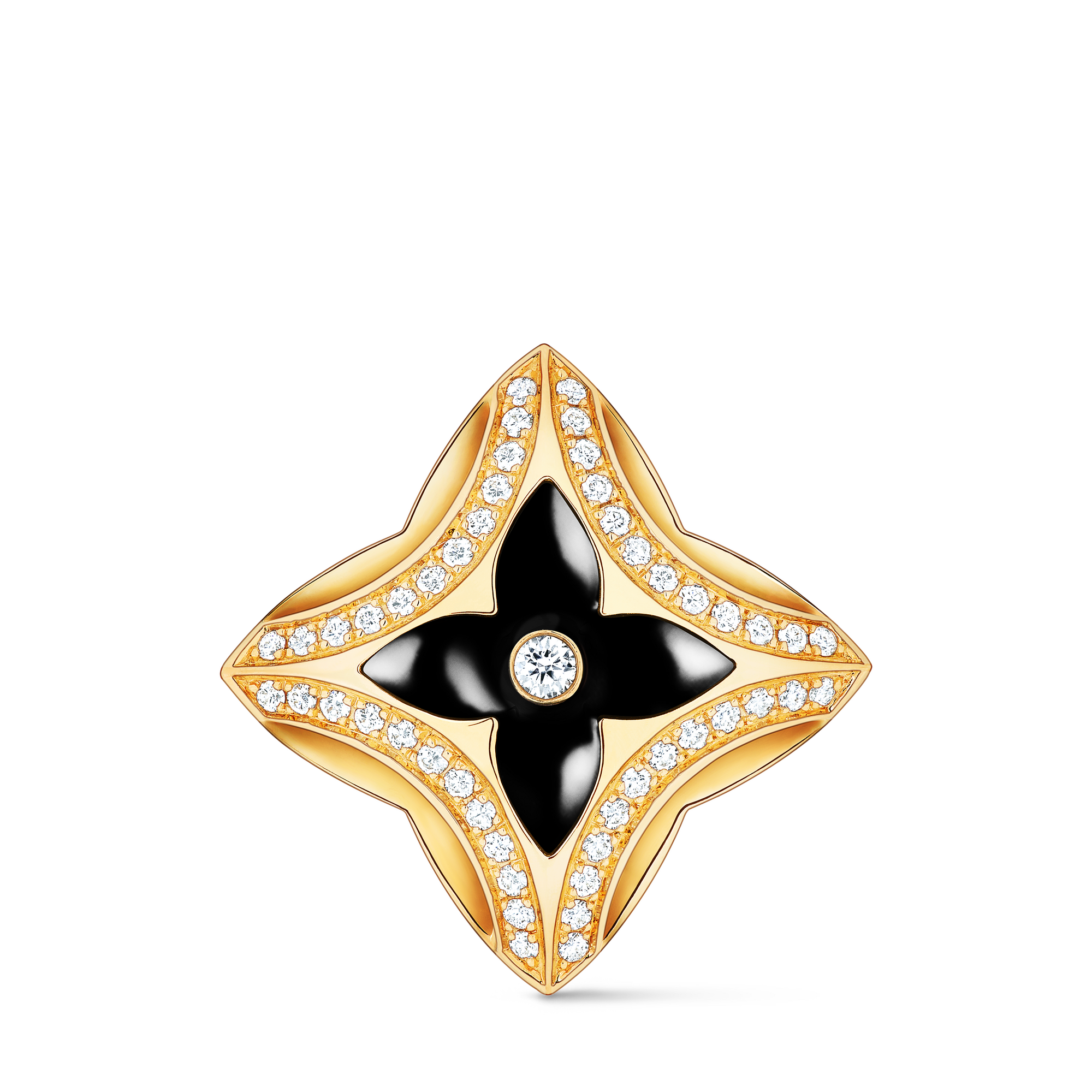 Anillo Ever Blossom de oro amarillo, ónix y diamantes  Joyería Categorías Joyería | LOUIS VUITTON (Zoom de producto)