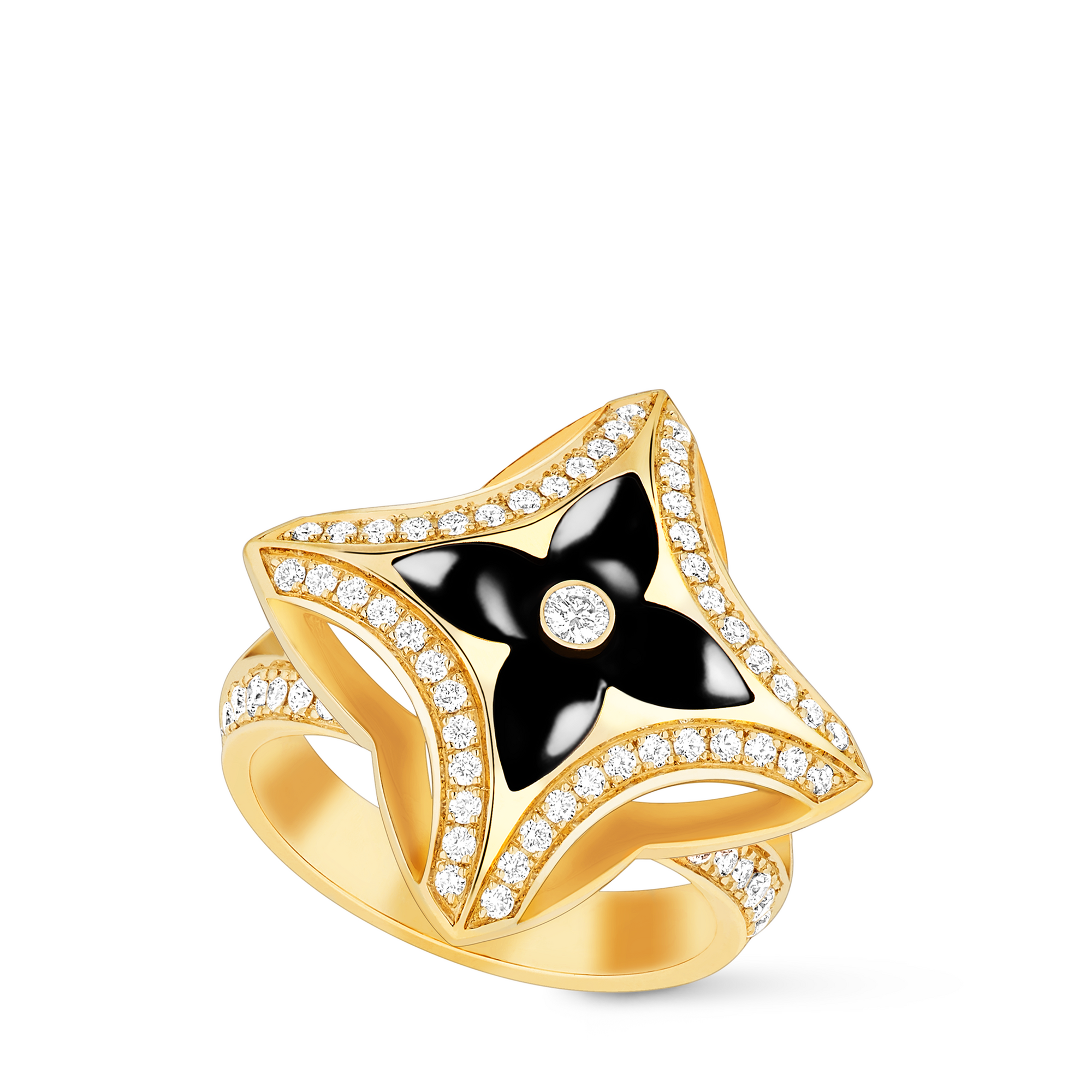 Anillo Ever Blossom de oro amarillo, ónix y diamantes  Joyería Categorías Joyería | LOUIS VUITTON (Zoom de producto)