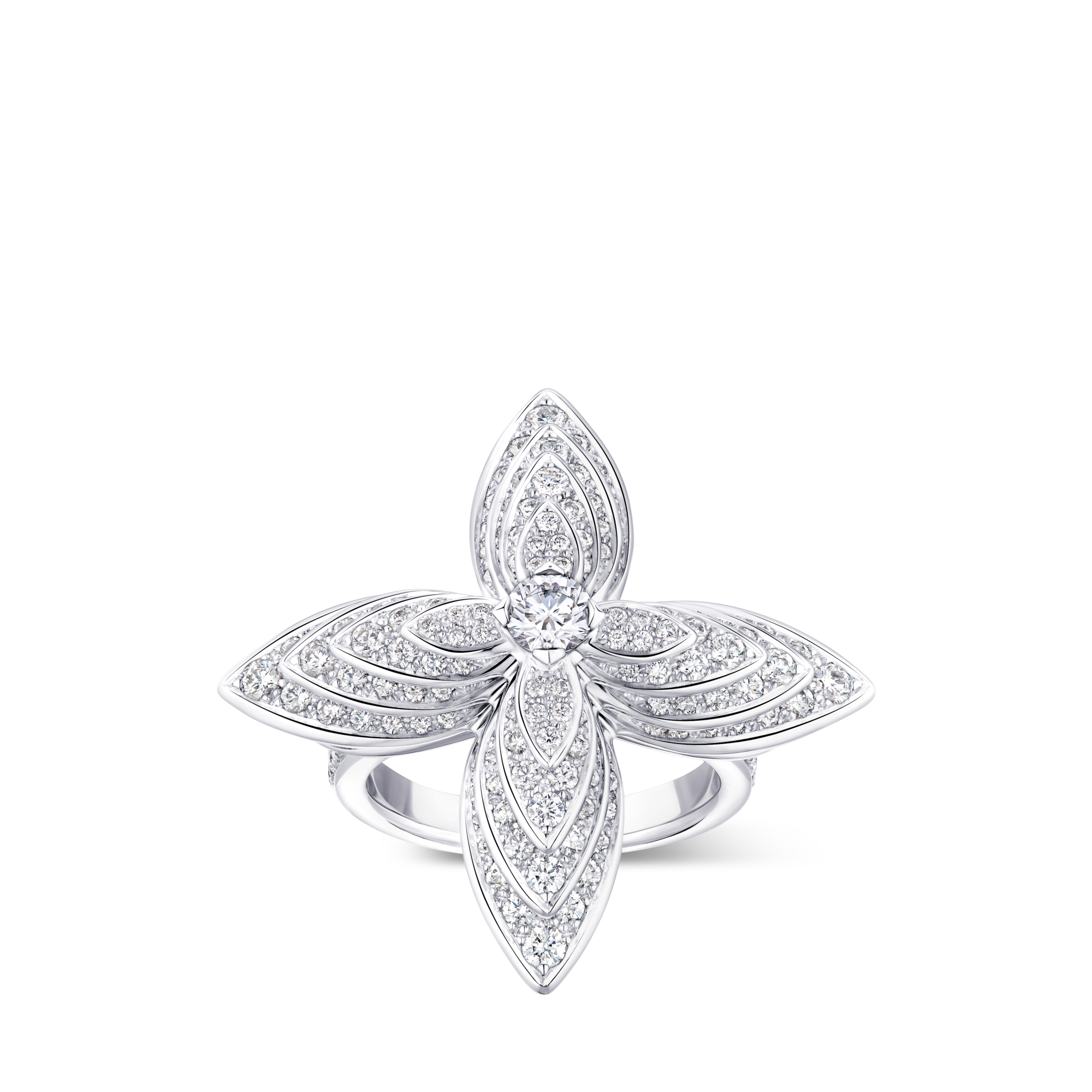 Anillo Idylle Blossom de oro blanco y diamantes  Les Extraordinaires Joyería Anillos | LOUIS VUITTON (Zoom de producto)