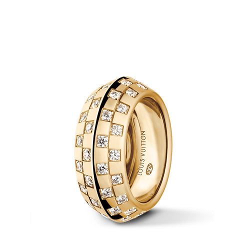 Anillo Le Damier de Louis Vuitton de oro amarillo y diamantes Joyería Categorías Anillos | LOUIS VUITTON (Zoom de producto)