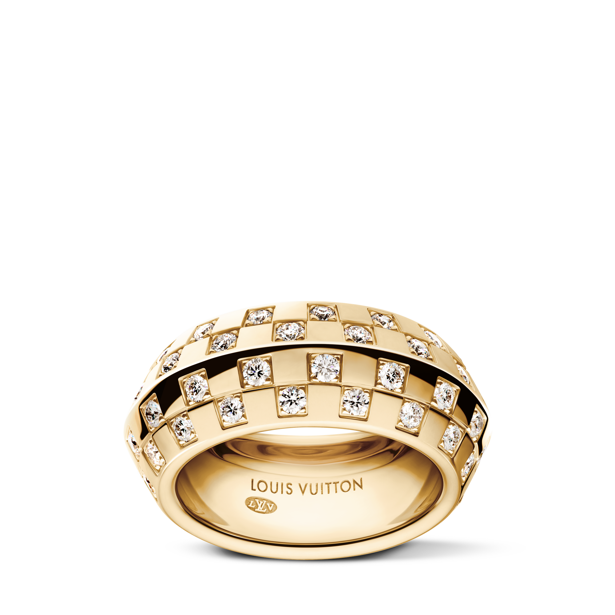 Anillo Le Damier de Louis Vuitton de oro amarillo y diamantes  Joyería Categorías Anillos | LOUIS VUITTON (Zoom de producto)