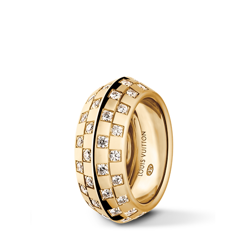 Anillo Le Damier de Louis Vuitton de oro amarillo y diamantes Joyería Categorías Anillos | LOUIS VUITTON (Zoom de producto)