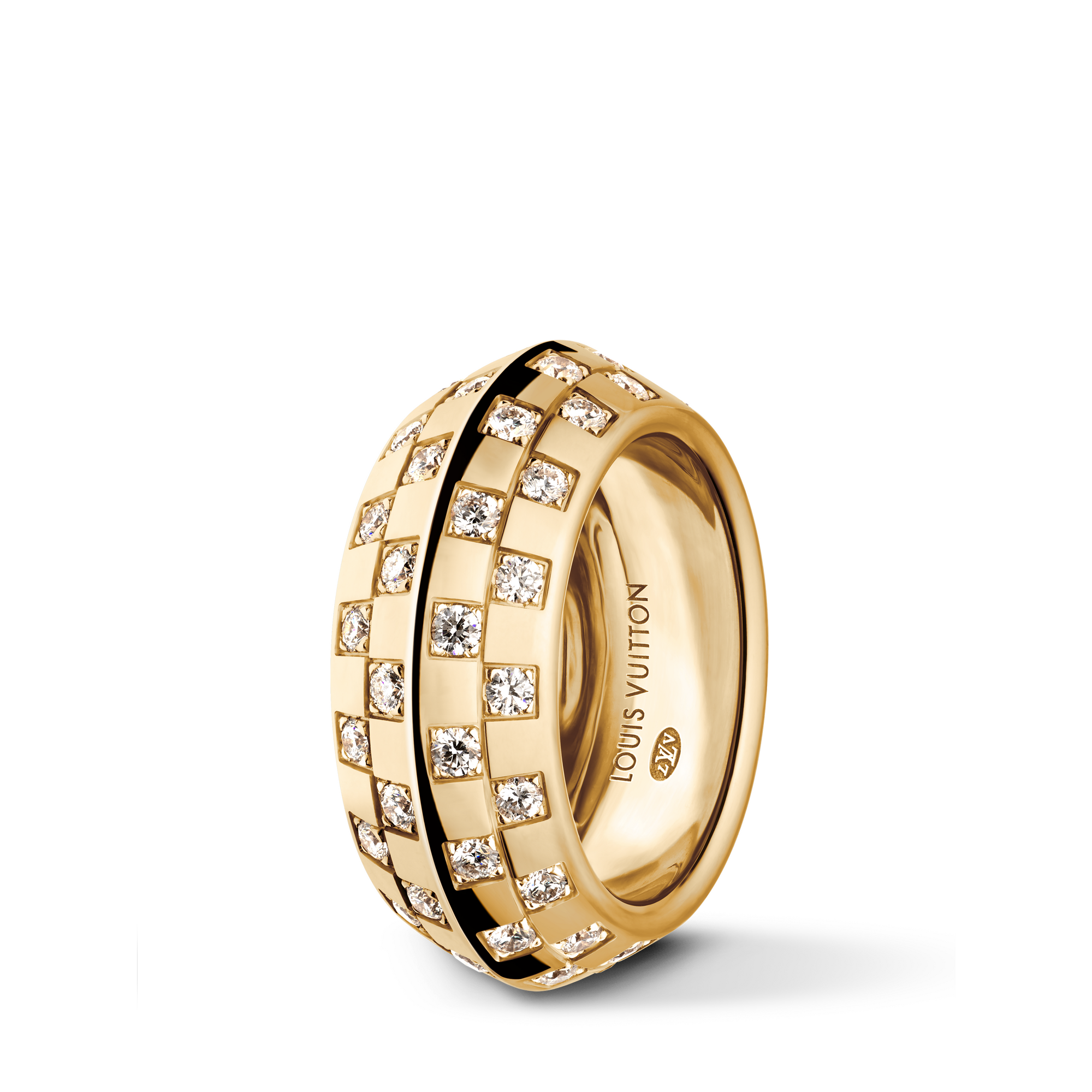 Anillo Le Damier de Louis Vuitton de oro amarillo y diamantes  Joyería Categorías Anillos | LOUIS VUITTON (Zoom de producto)