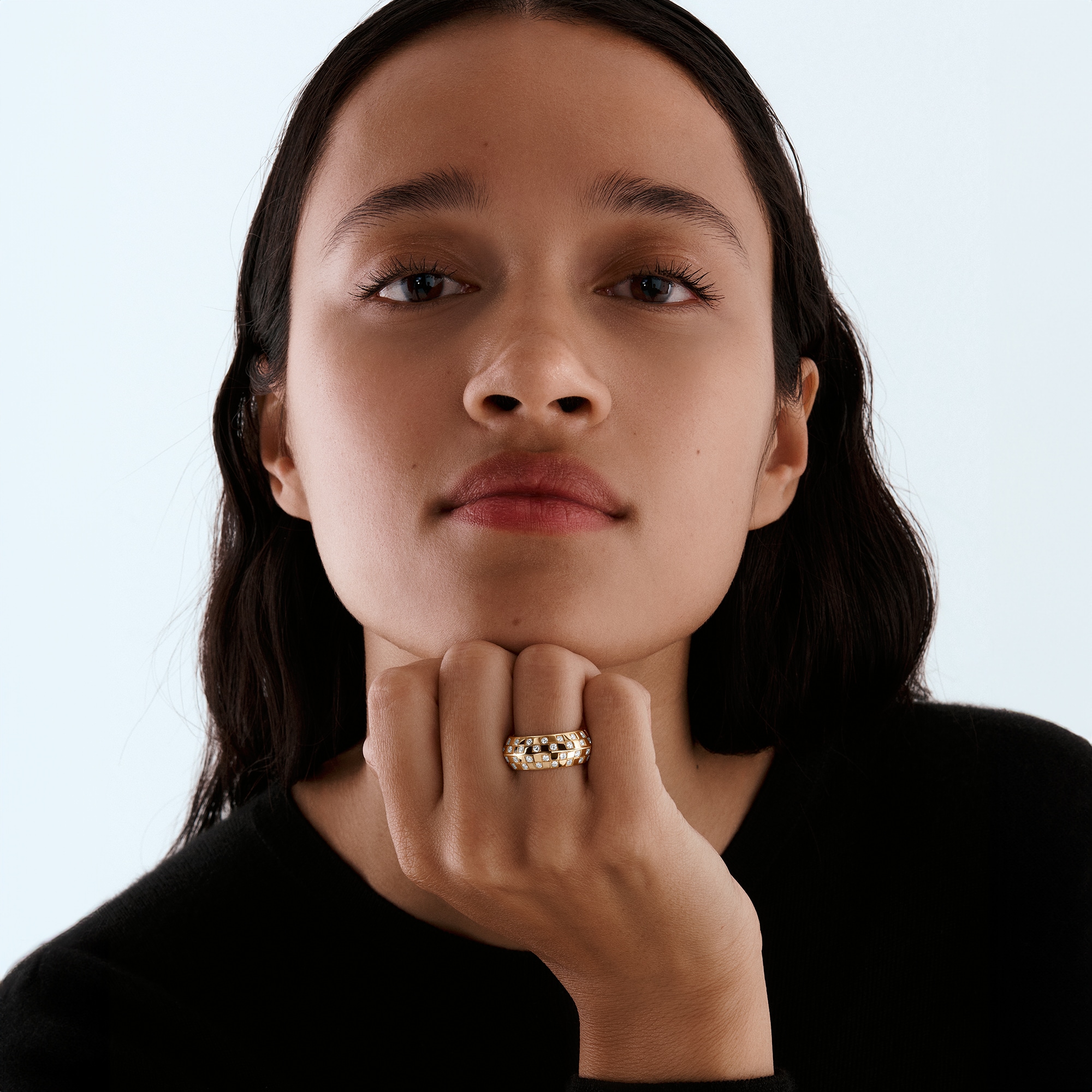 Anillo Le Damier de Louis Vuitton de oro amarillo y diamantes  Joyería Categorías Anillos | LOUIS VUITTON (Zoom de producto)