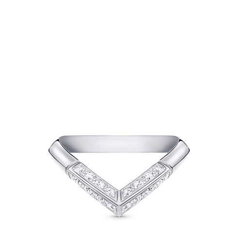 Anillo LV Diamonds V con pavé de platino Joyería Categorías Wedding Bands | LOUIS VUITTON (Zoom de producto)