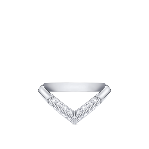 Anillo LV Diamonds V con pavé de platino Joyería Categorías Wedding Bands | LOUIS VUITTON (Zoom de producto)