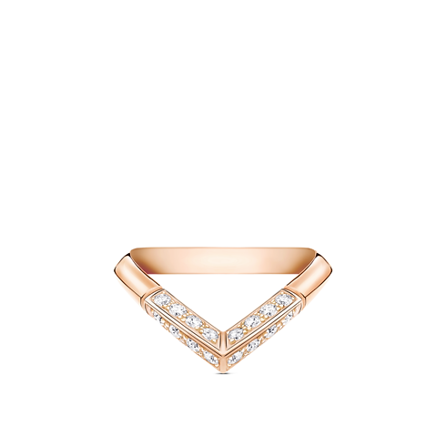 Anillo LV Diamonds V de oro rosa con pavé Joyería Categorías Wedding Bands | LOUIS VUITTON (Zoom de producto)