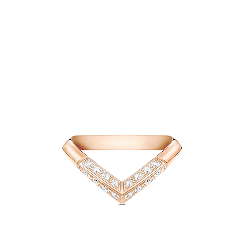 Anillo LV Diamonds V de oro rosa con pavé Joyería Categorías Wedding Bands | LOUIS VUITTON (Zoom de producto)