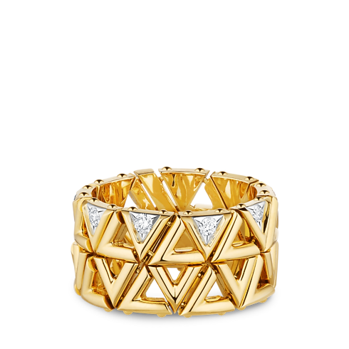 Anillo LV Volt Mesh de oro amarillo y diamantes Joyería Categorías Joyería | LOUIS VUITTON (Zoom de producto)