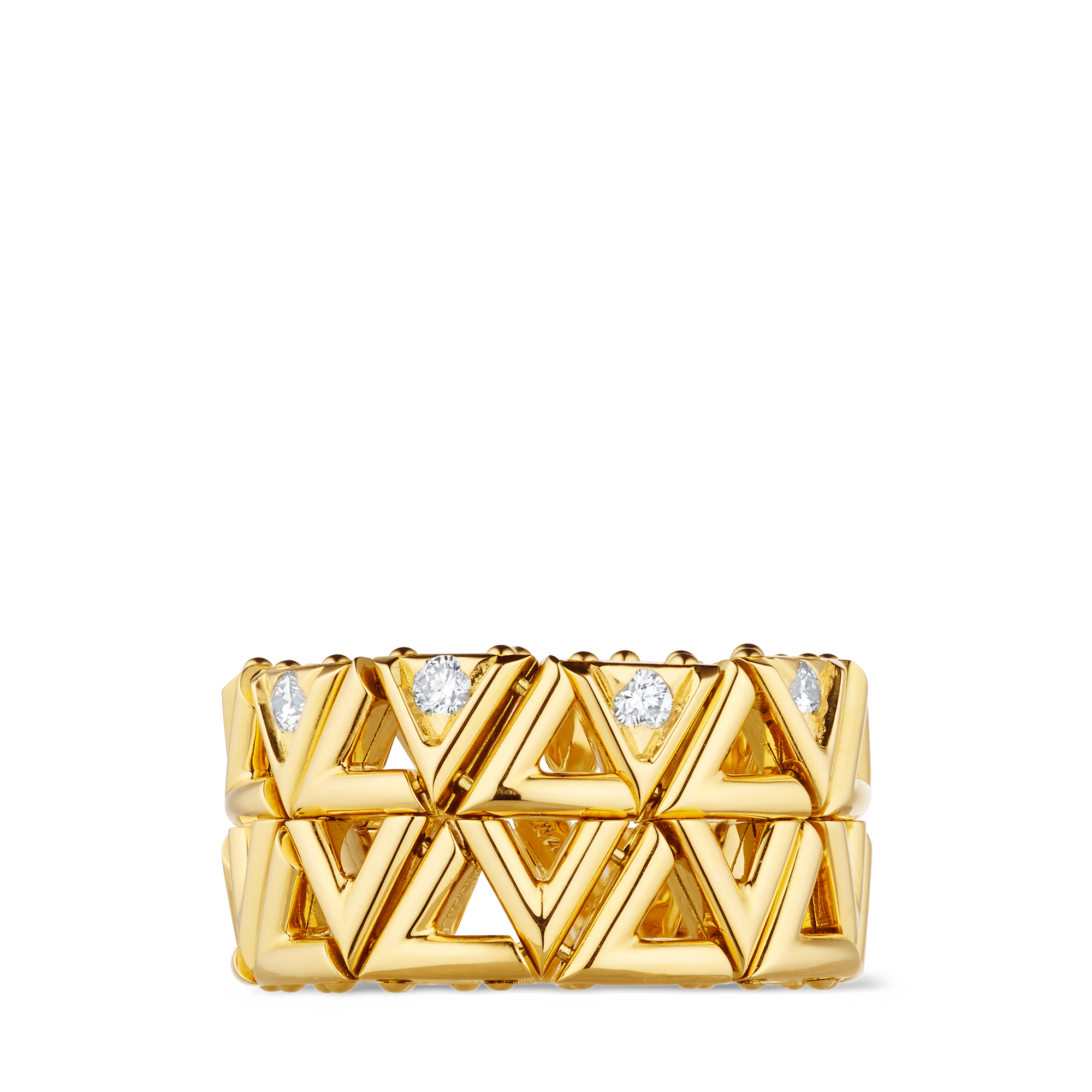 Anillo LV Volt Mesh de oro amarillo y diamantes  Joyería Categorías Joyería | LOUIS VUITTON (Zoom de producto)