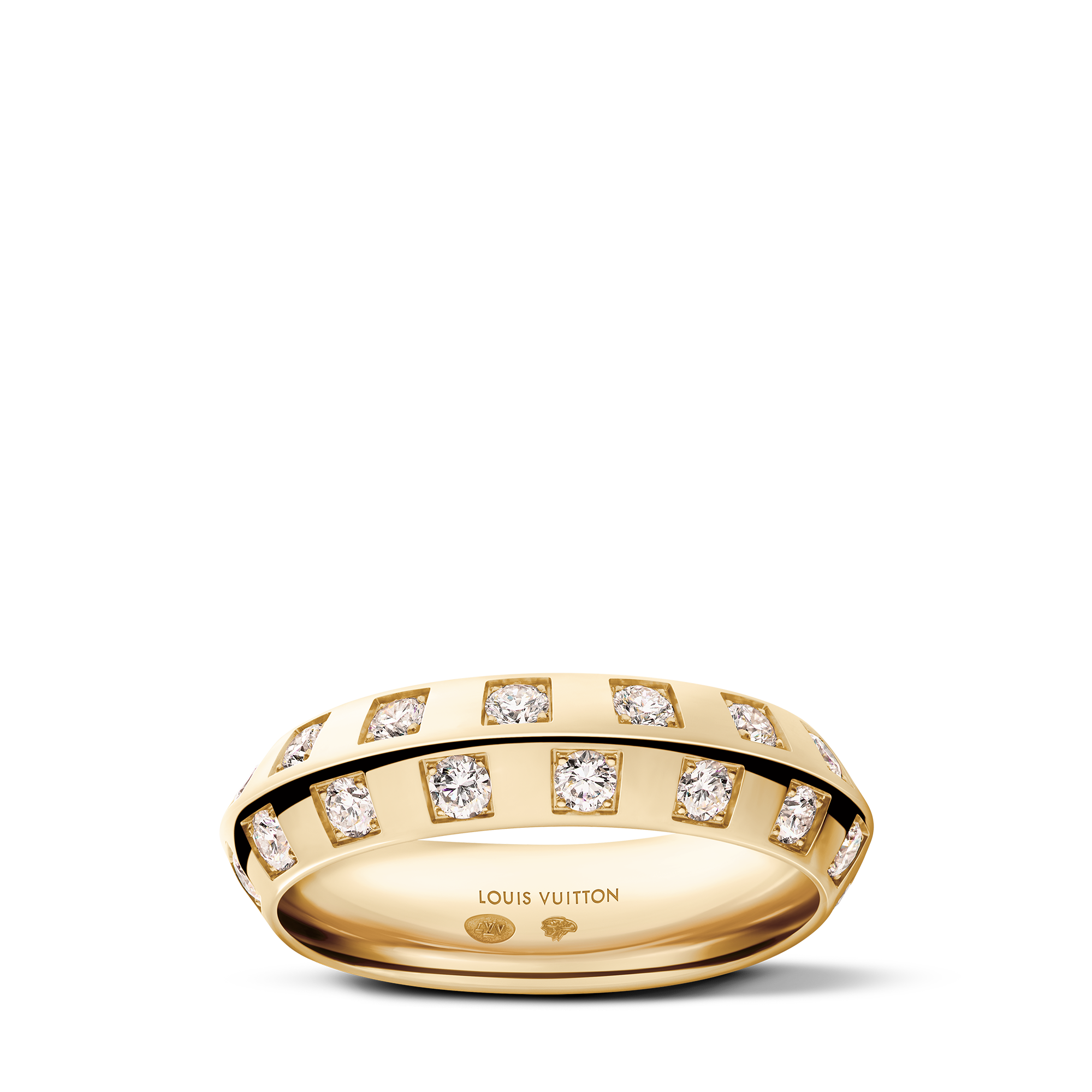 Anillo mediano Le Damier de Louis Vuitton de oro amarillo y diamantes  Joyería Categorías Anillos | LOUIS VUITTON (Zoom de producto)