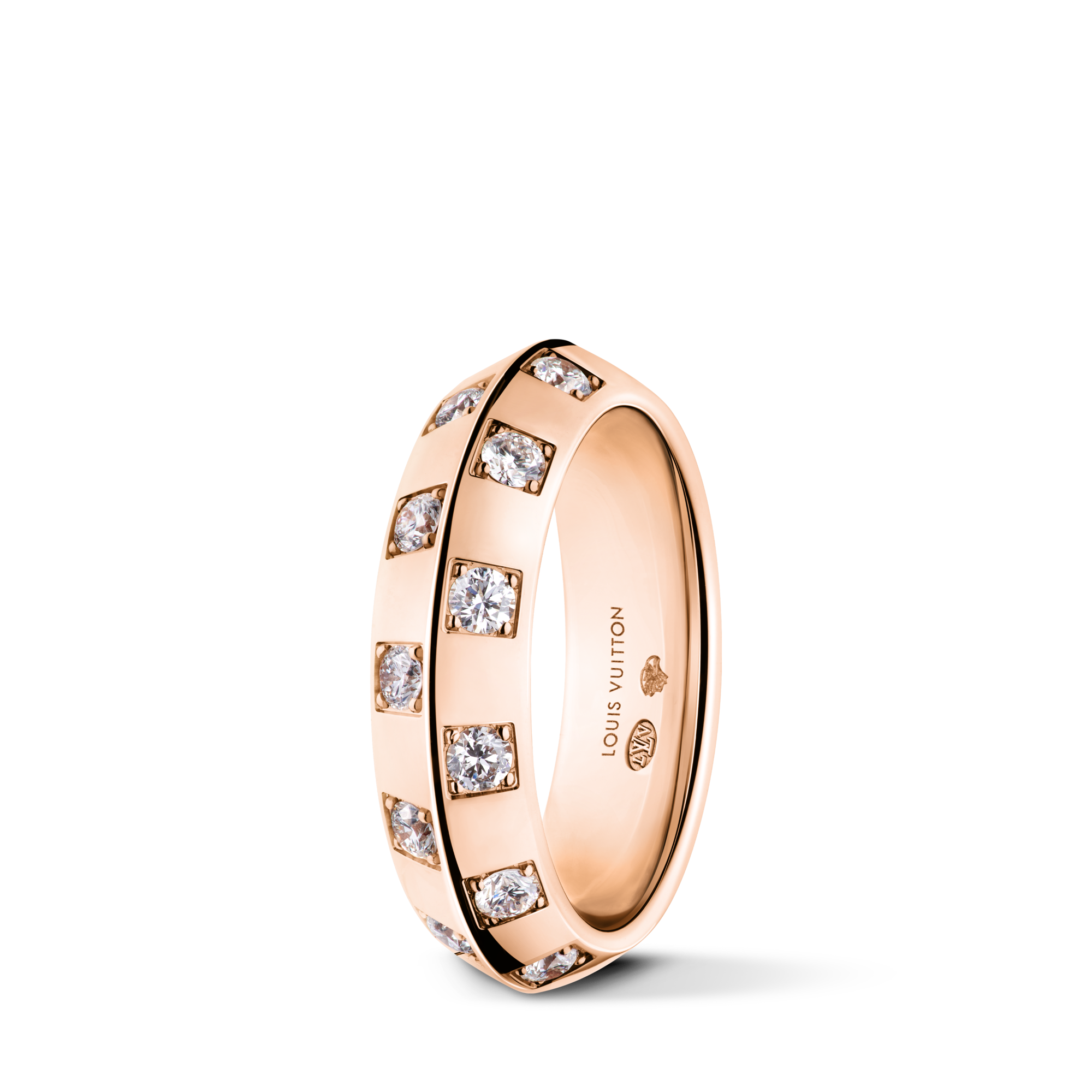 Anillo mediano Le Damier de Louis Vuitton de oro rosa y diamantes  Joyería Categorías Anillos | LOUIS VUITTON (Zoom de producto)