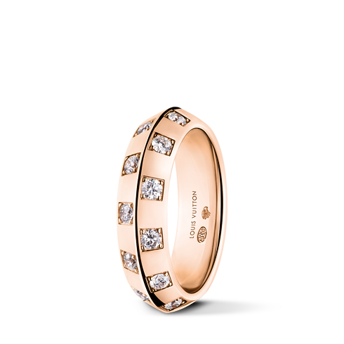 Anillo mediano Le Damier de Louis Vuitton de oro rosa y diamantes Joyería Categorías Anillos | LOUIS VUITTON (Zoom de producto)