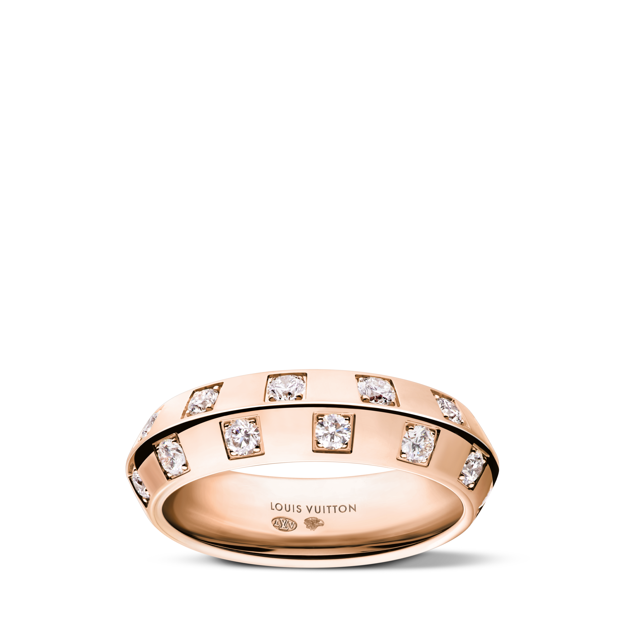 Anillo mediano Le Damier de Louis Vuitton de oro rosa y diamantes  Joyería Categorías Anillos | LOUIS VUITTON (Zoom de producto)