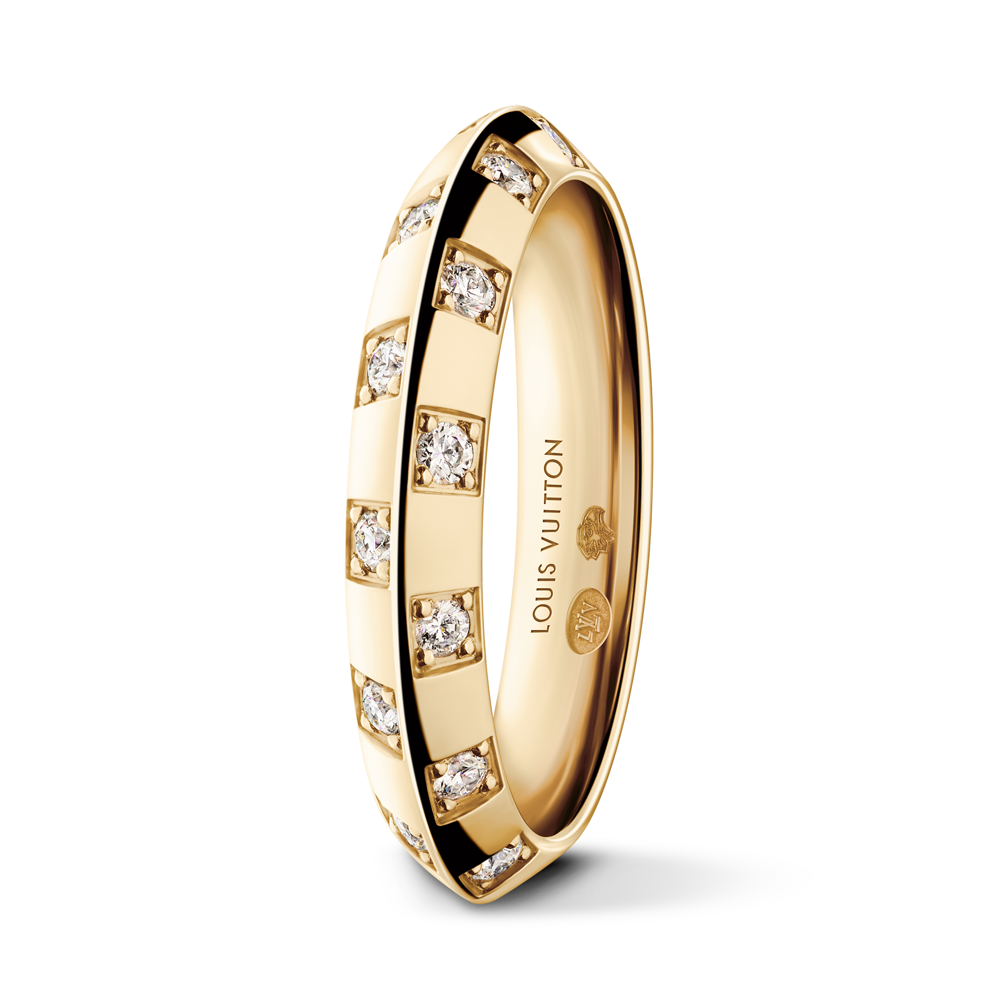 Anillo pequeño Le Damier de Louis Vuitton de oro amarillo y diamantes  Joyería Categorías Anillos | LOUIS VUITTON (Zoom de producto)