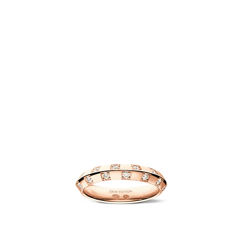 Anillo pequeño Le Damier de Louis Vuitton de oro rosa y diamantes Les Extraordinaires Joyería Anillos | LOUIS VUITTON (Zoom de producto)