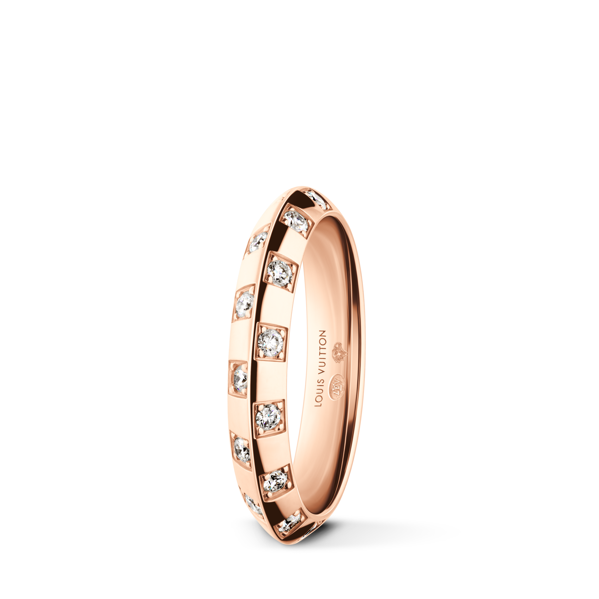 Anillo pequeño Le Damier de Louis Vuitton de oro rosa y diamantes  Les Extraordinaires Joyería Anillos | LOUIS VUITTON (Zoom de producto)