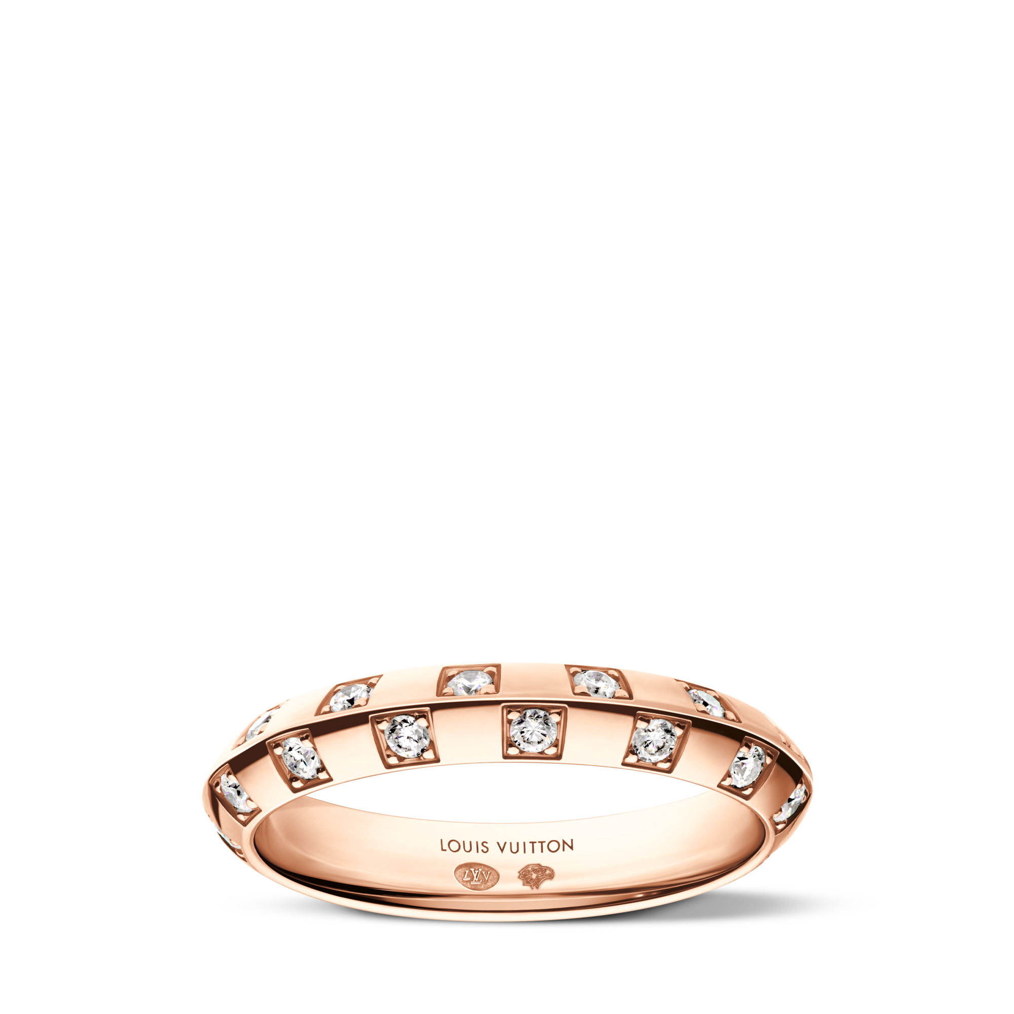 Anillo pequeño Le Damier de Louis Vuitton de oro rosa y diamantes  Les Extraordinaires Joyería Anillos | LOUIS VUITTON (Zoom de producto)