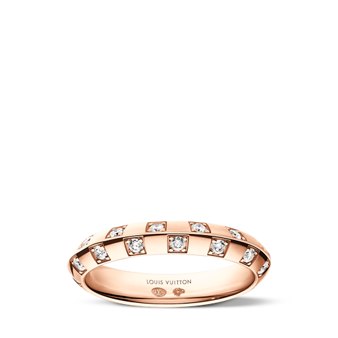 Anillo pequeño Le Damier de Louis Vuitton de oro rosa y diamantes Les Extraordinaires Joyería Anillos | LOUIS VUITTON (Zoom de producto)