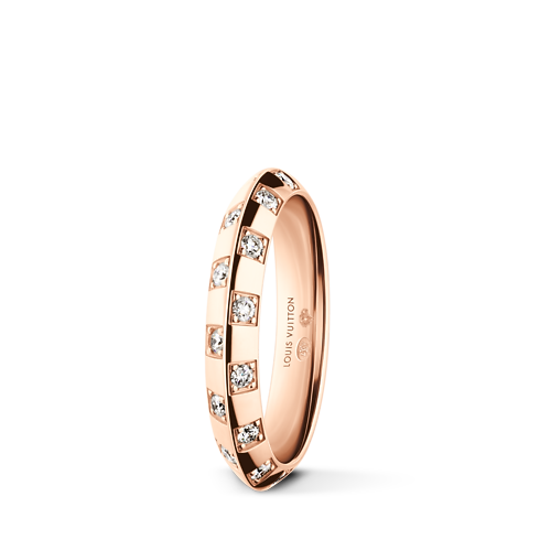 Anillo pequeño Le Damier de Louis Vuitton de oro rosa y diamantes Les Extraordinaires Joyería Anillos | LOUIS VUITTON (Zoom de producto)