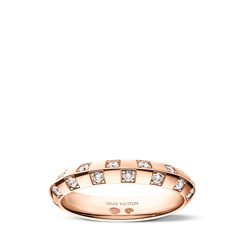 Anillo pequeño Le Damier de Louis Vuitton de oro rosa y diamantes Les Extraordinaires Joyería Anillos | LOUIS VUITTON (Zoom de producto)